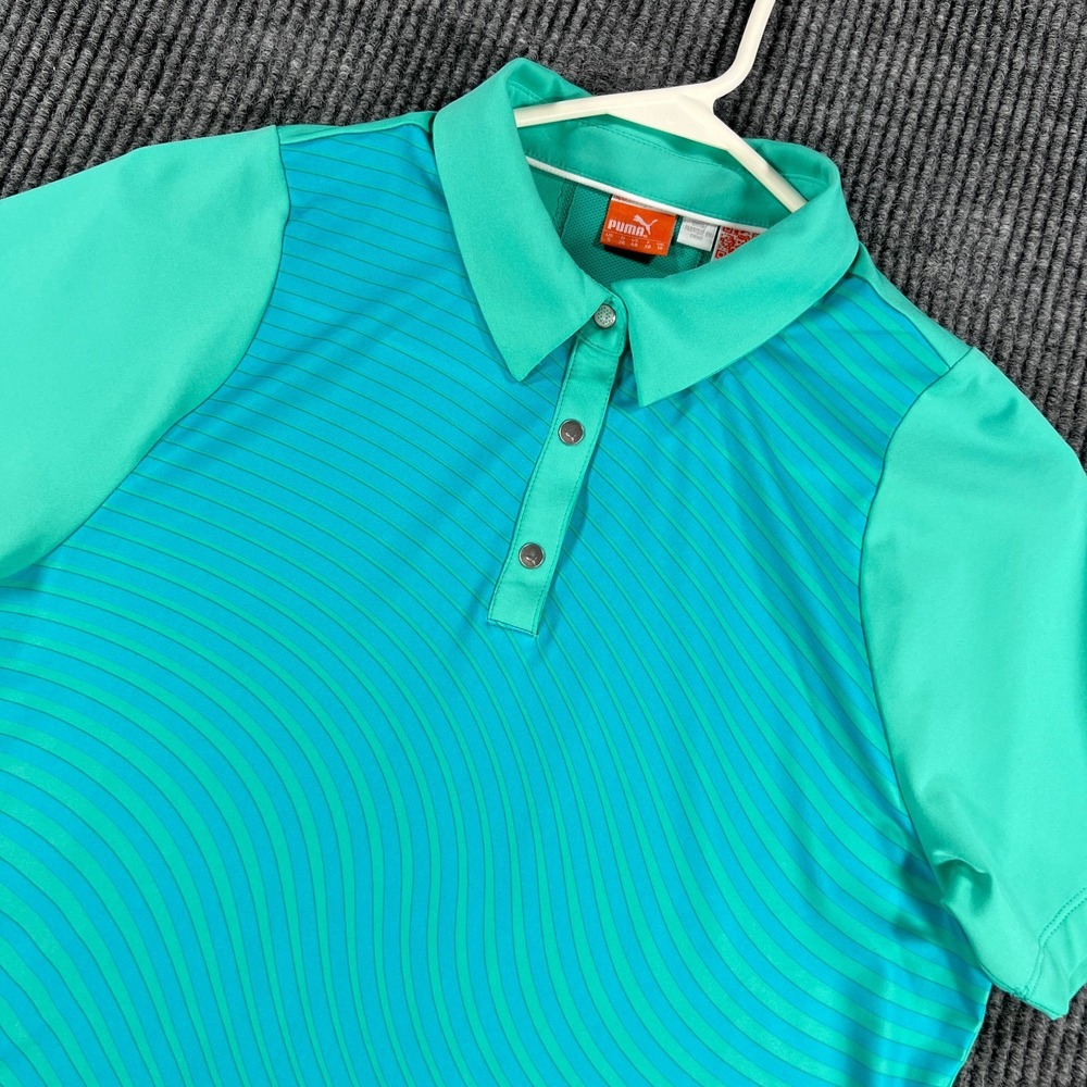 Puma Golf Polo Shirt Womens Small Green Short Sleeve Performance Athletic